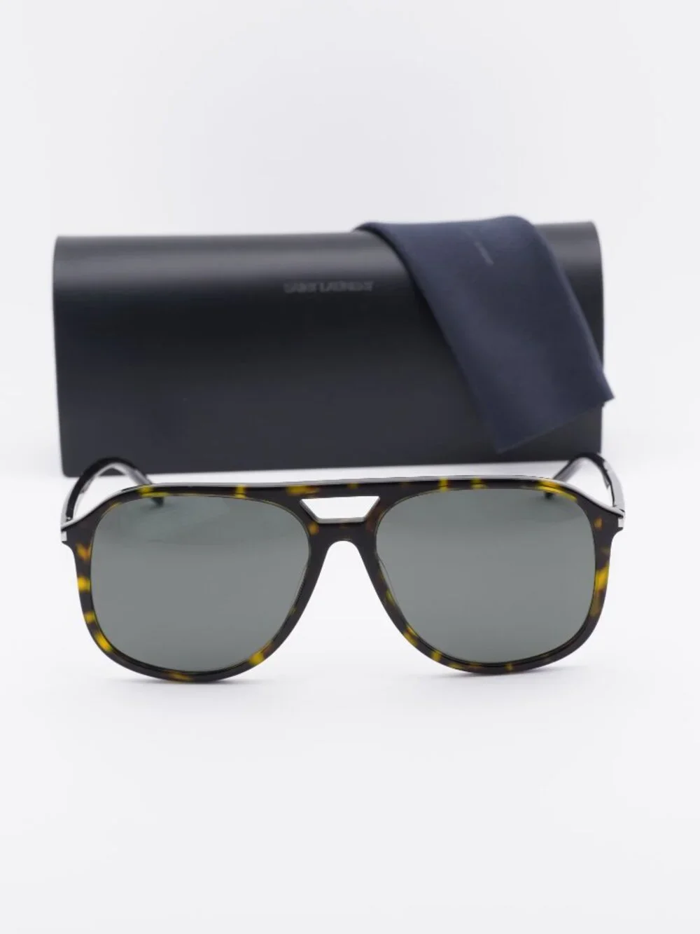Saint Laurent SL476 004 Aviator Sunglasses - Havana / Grey